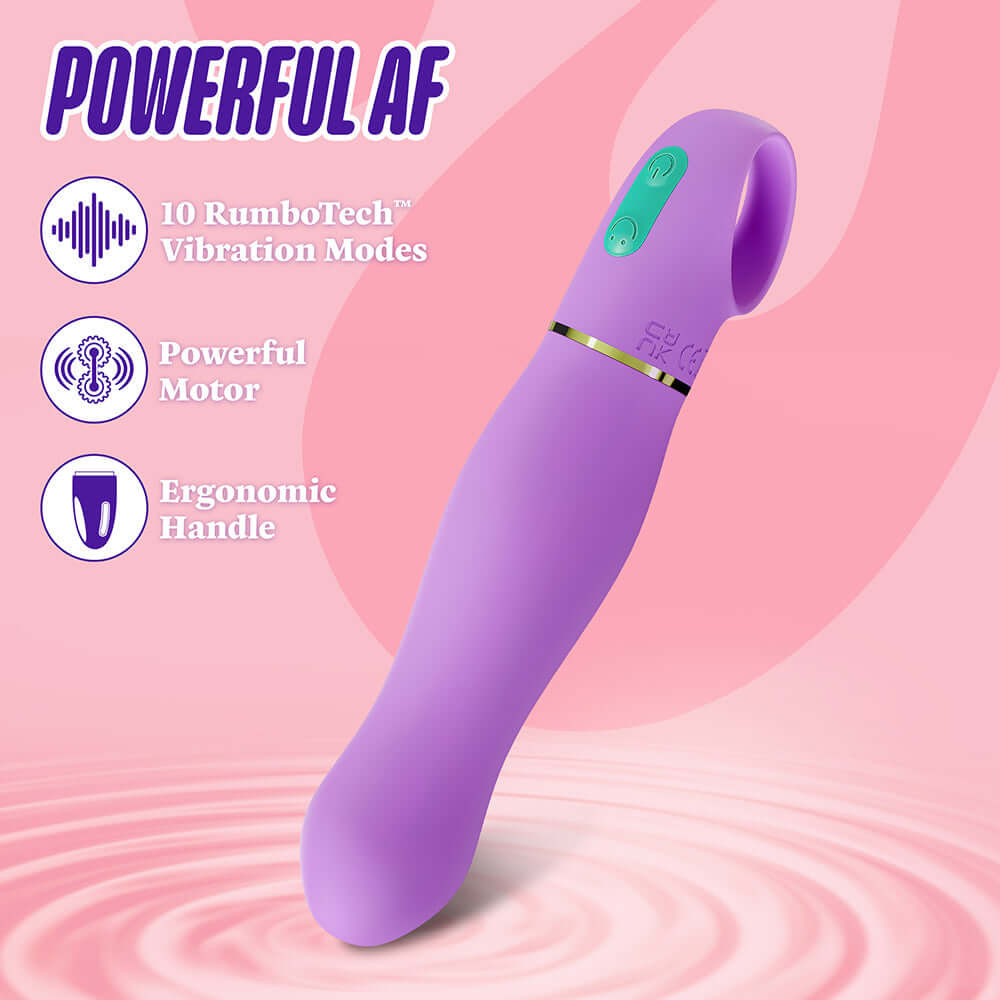 Aria Exciting AF 2.0 Rechargeable Vibe Indigo featuring 10 RumboTech vibration modes and ergonomic design.
