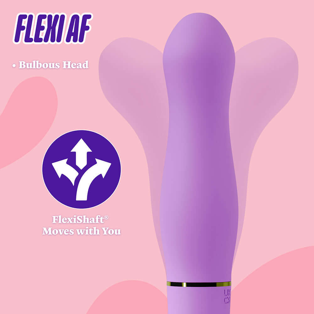 Aria Exciting AF 2.0 Rechargeable Vibe Indigo with bulbus head and FlexiShaft technology for versatile pleasure.