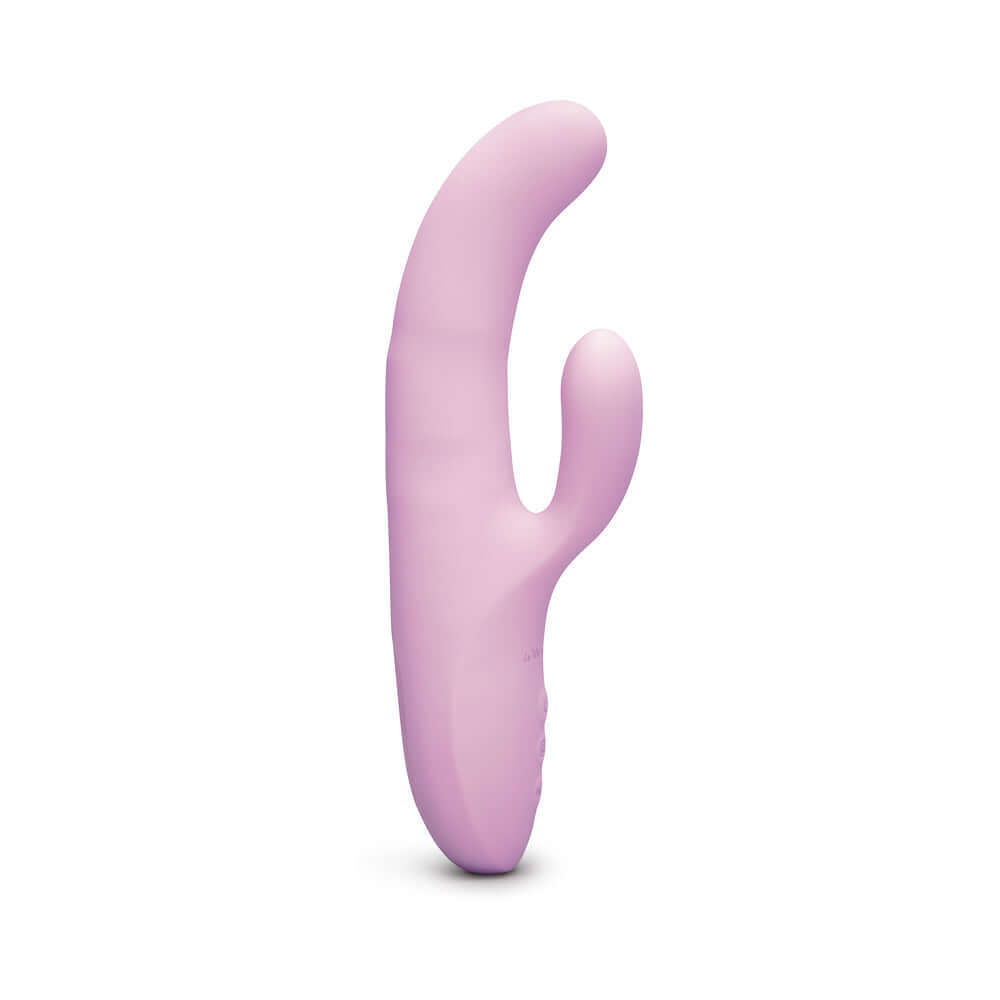Le Wand Hither Rocking Rabbit Vibrator in soft pink, designed for dual stimulation and G-spot pleasure.