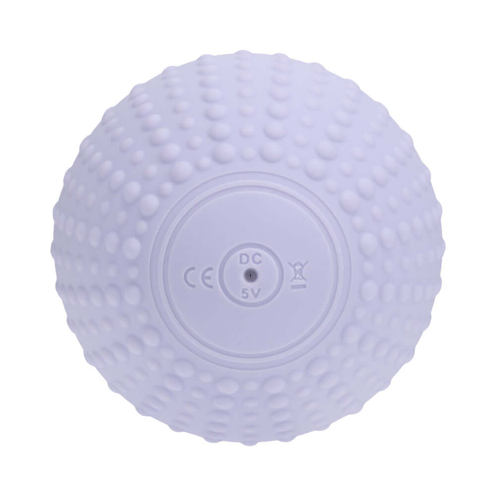 LoveLine ComfortPulse Silicone Massager Lavender top view showing compact orb design and textured surface for comfortable grip.