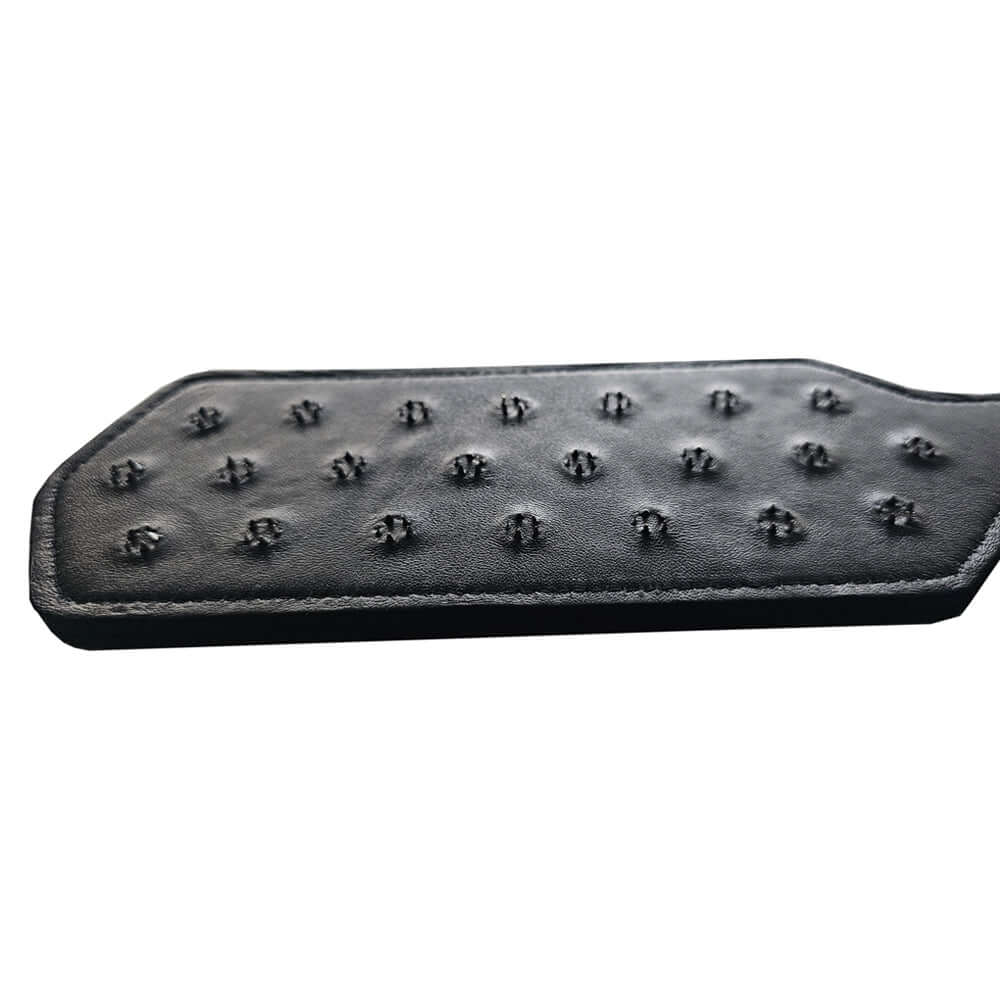 Rouge Leather Pin Prick Paddle with metal spikes for intense impact play and heightened sensation.