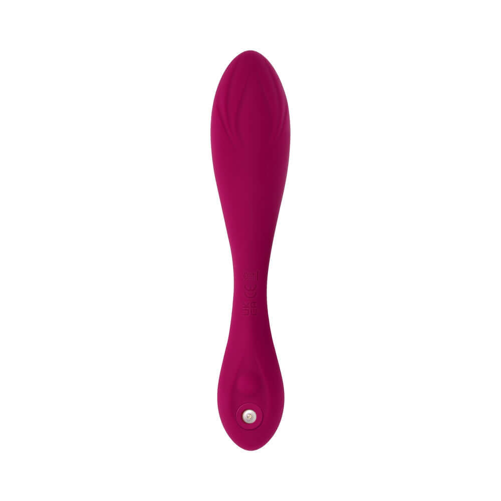 Evolved Cherry Pose Flexible Vibrator with Remote in vibrant pink silicone for customizable pleasure.