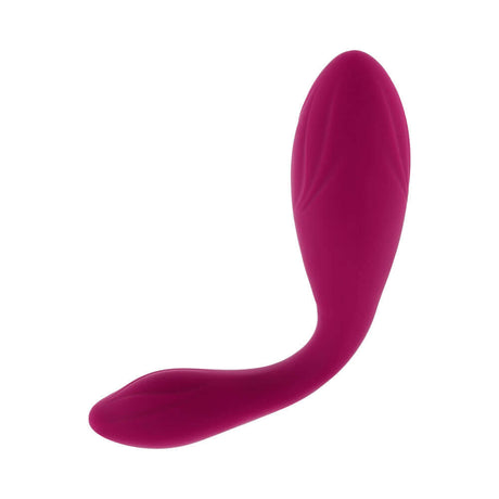 Evolved Cherry Pose Flexible Vibrator with Remote in vibrant pink color showcasing its dual-ended design.