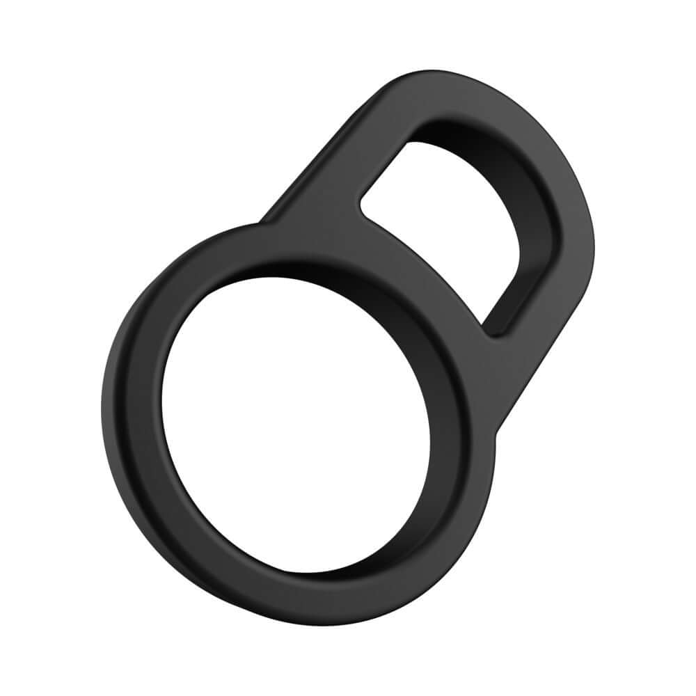 Forto F-41 Lock Cock & Ball Ring Black showcasing its ergonomic dual-ring design for support and stability.