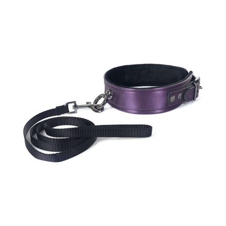 Galaxy Legend Collar and Leash Purple featuring faux leather construction and a stylish design.