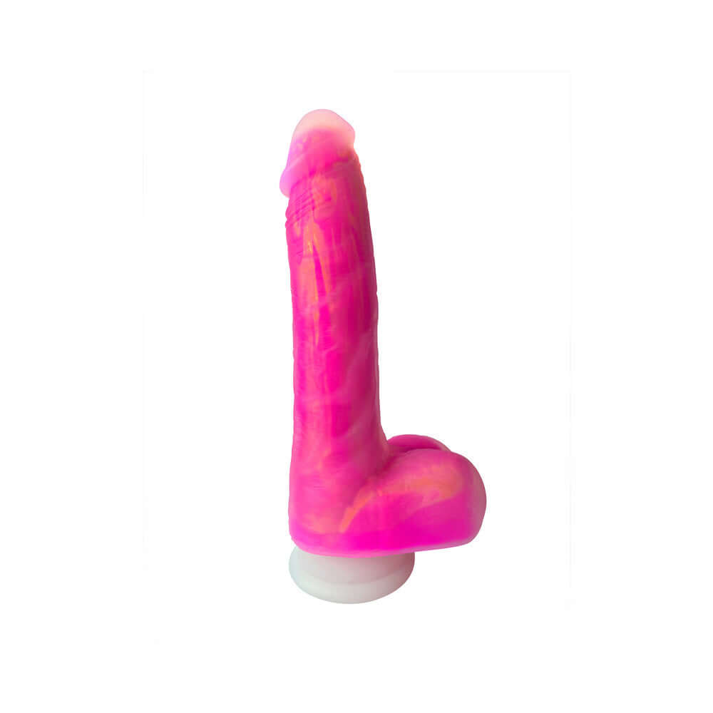 Adam & Eve The Squiggler Dual Density Gyrating Dildo in pink, featuring realistic textures for enhanced pleasure.
