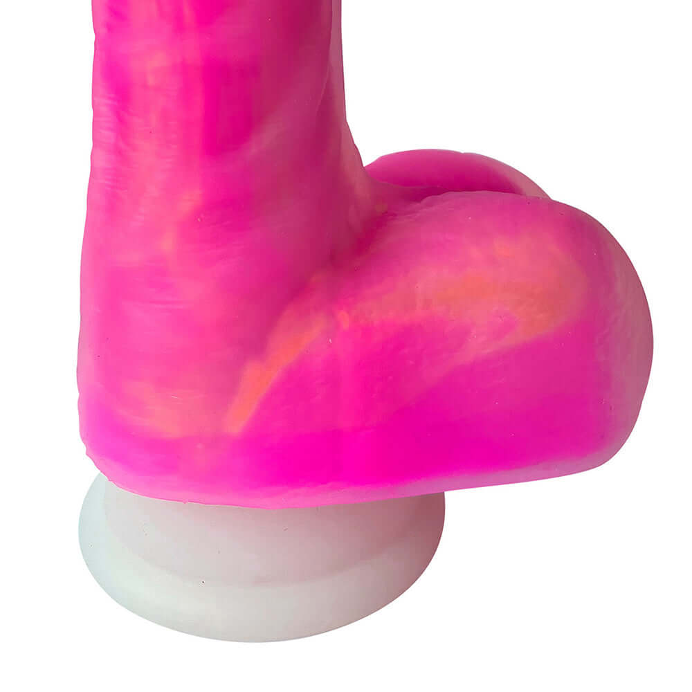 Adam & Eve The Squiggler Dual Density Gyrating Dildo showcasing its vibrant design and realistic texture.