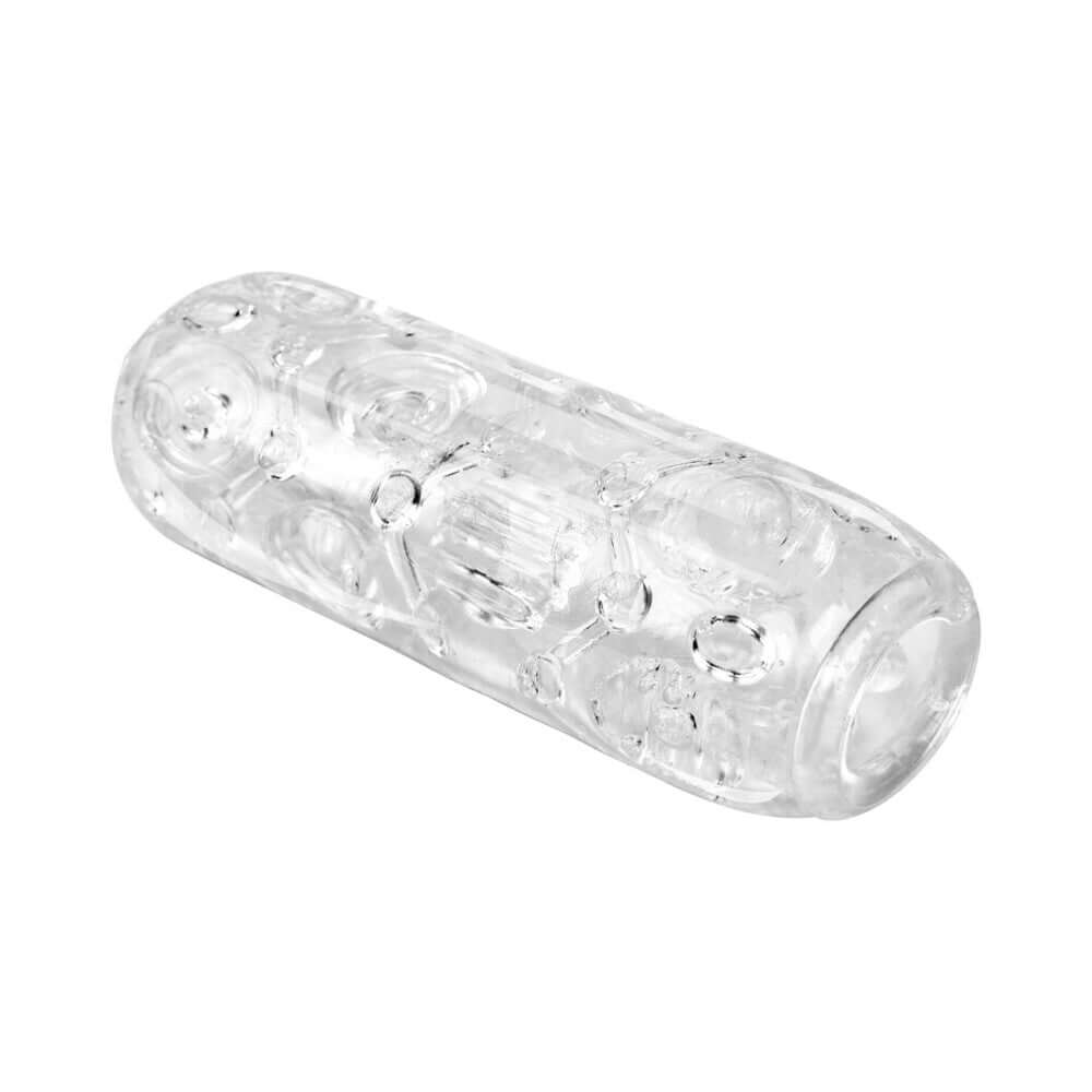 Adam and Eve Adams Crystal Trio Textured Stroker Set featuring a clear textured stroker for enhanced pleasure.