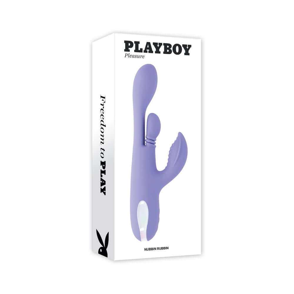 Playboy Nubbin Rubbin Rechargeable Dual Stimulator Vibe Silicone Purple