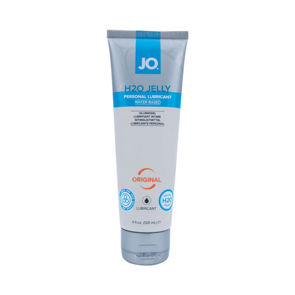 JO H2O Jelly Water Based Lubricant 4 Oz personal lubricant tube for smooth, silky glide.
