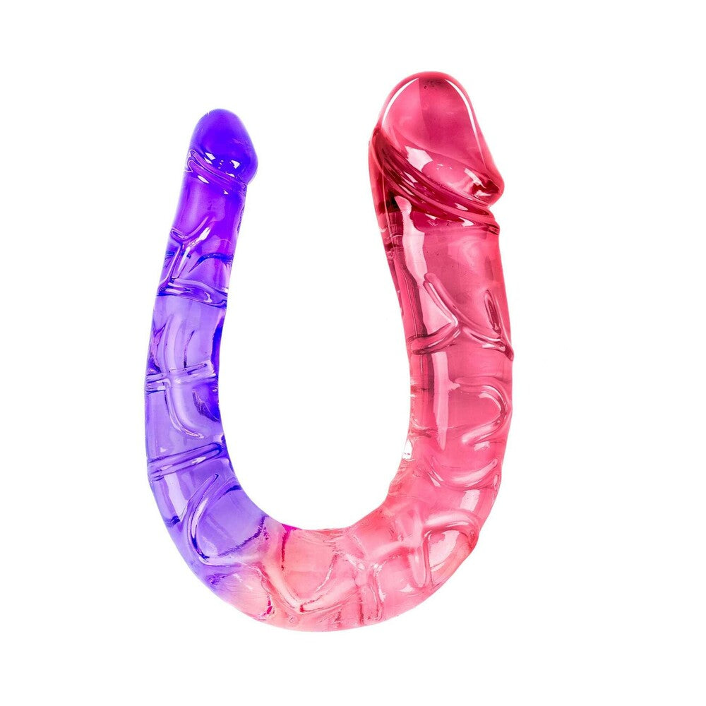 Adam and Eve Sunset Dreams Double Dong in purple and pink colors featuring dual realistic ends.