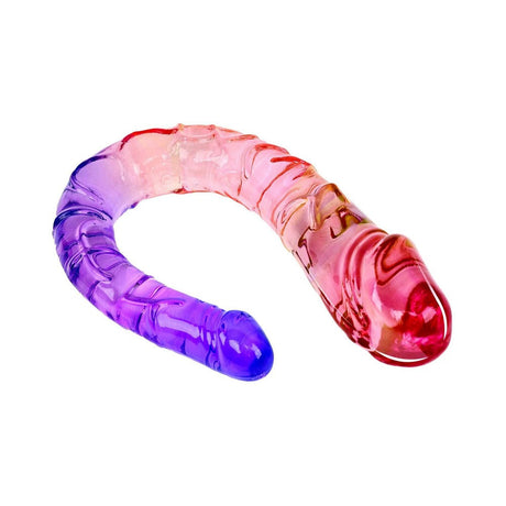 Adam and Eve Sunset Dreams Double Dong, a flexible dual-ended toy with realistic phallic heads for shared pleasure.