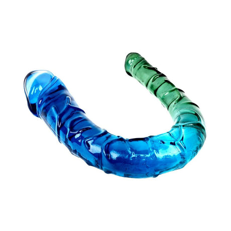 Adam and Eve Sensual Seaside Dreams Double Dong in blue and green hues, designed for couples fun and dual pleasure.