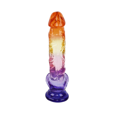 Adam and Eve Sunrise Dreams Realistic Dildo 8.5 inches featuring vibrant ombre colors for playful intimacy.