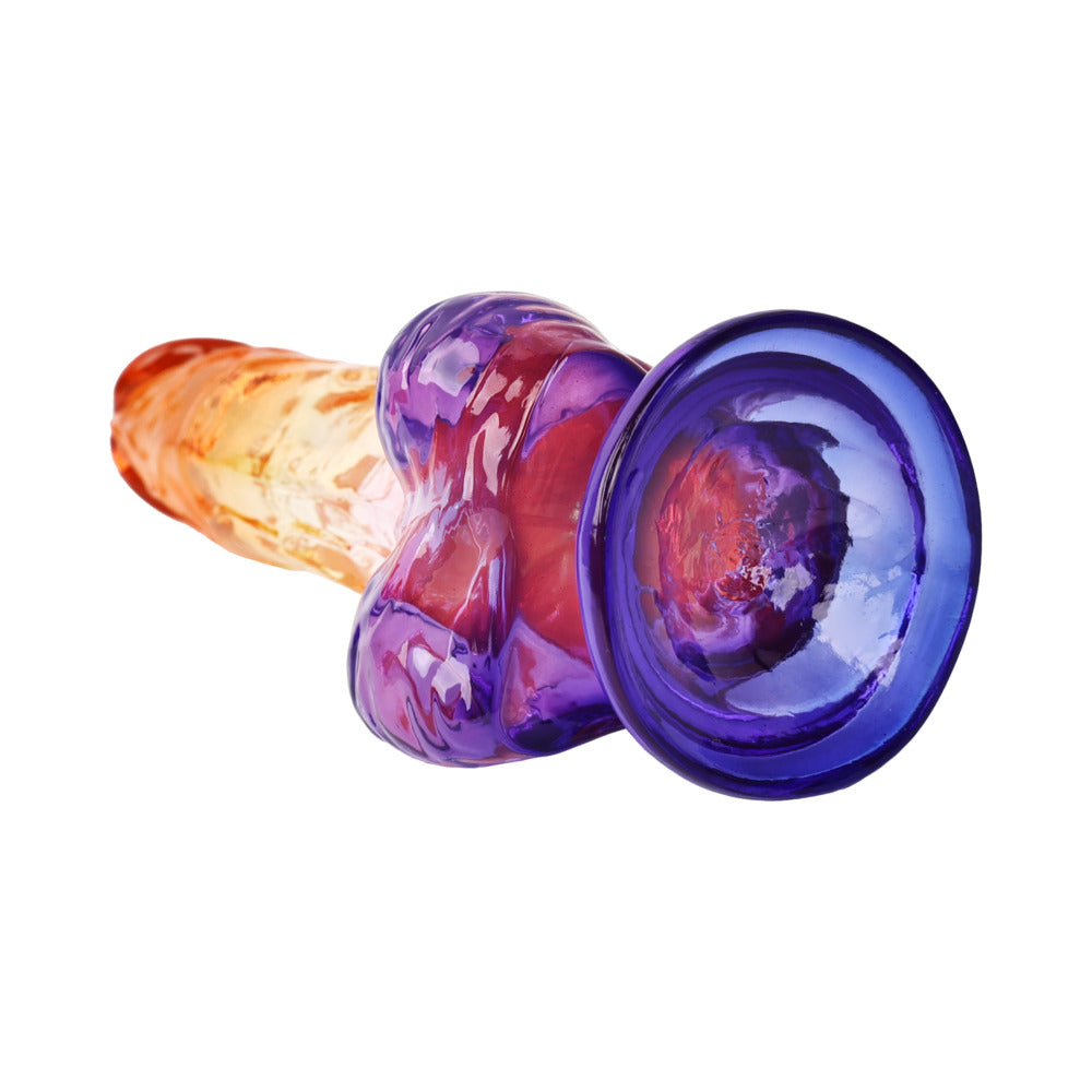 Adam and Eve Sunrise Dreams Realistic Dildo 8.5 inches, vibrant ombre colors for enhanced pleasure.