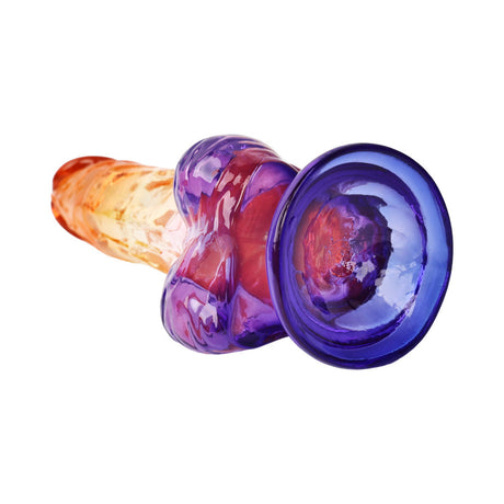 Adam and Eve Sunrise Dreams Realistic Dildo 8.5 inches, vibrant ombre colors for enhanced pleasure.