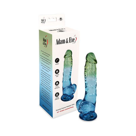 Adam and Eve Seaside Dreams Realistic Dildo 8.5 inches with colorful, flexible ocean-inspired design.