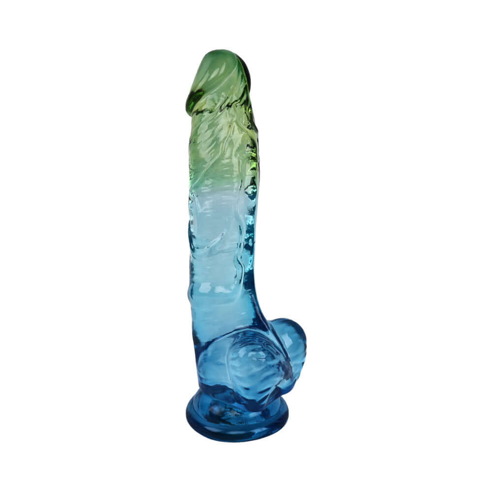 Adam and Eve Seaside Dreams Realistic Dildo 8.5 inches with colorful ombre design and suction cup base.