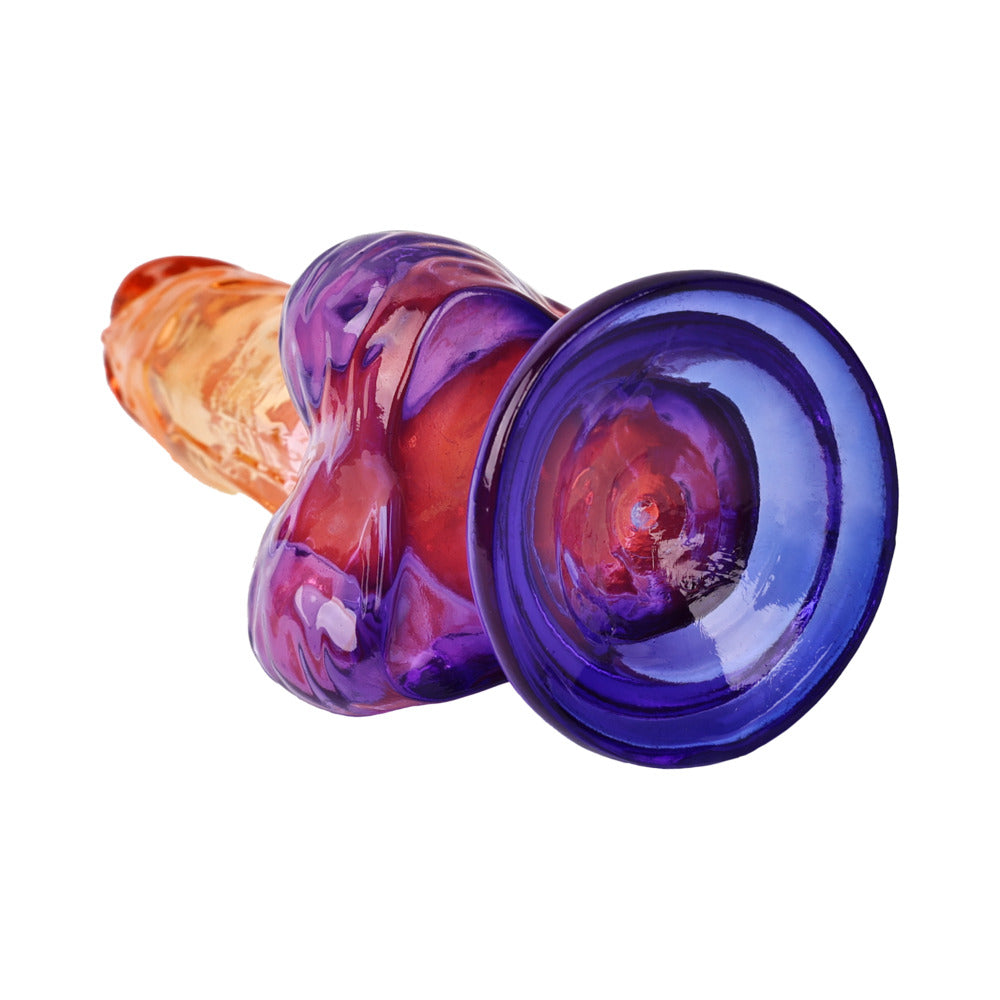 Adam and Eve Sunrise Dreams Realistic Dildo 9.5 inches showcasing vibrant ombre colors and lifelike design.