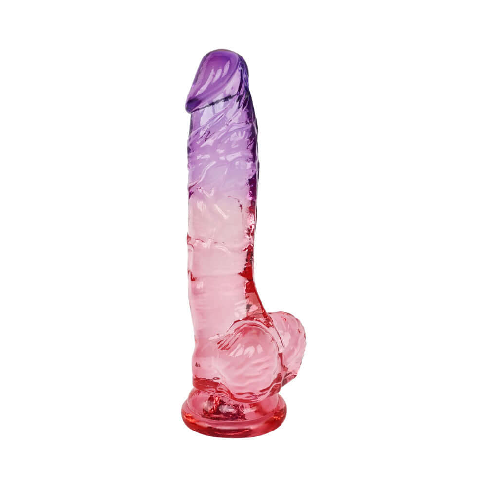 Adam and Eve Sunset Dreams Realistic Dildo 9.5 inches in ombre purple and pink color.