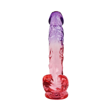 Adam and Eve Sunset Dreams Realistic Dildo 9.5 inches in vibrant ombre purple and pink colors.