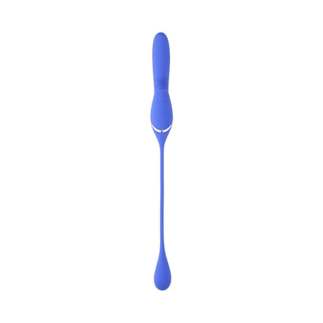 Evolved All In Rechargeable Dual Vibrating Tapping Vibe Blue with flexible shaft and ergonomic design.