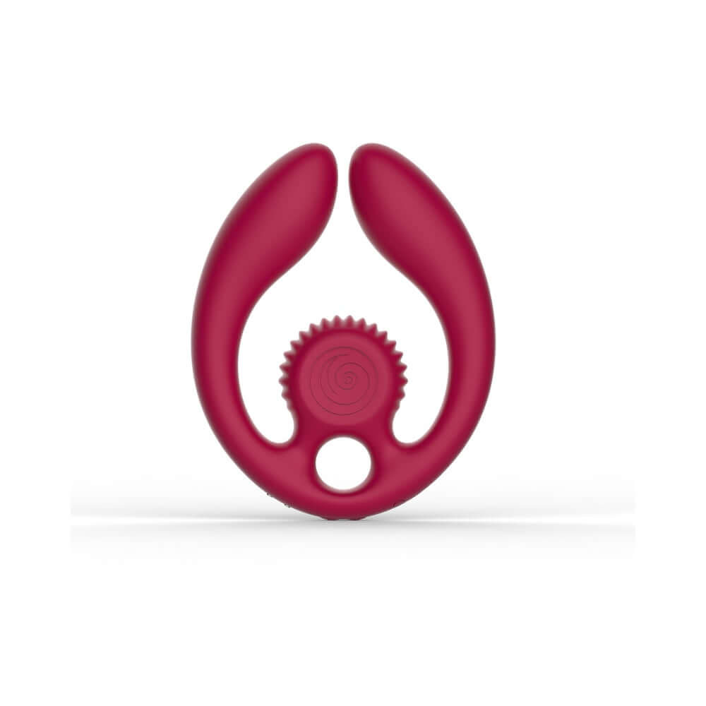 SVibe Snail GIZI Duo Couples Stimulator Burgundy in a sleek design for enhanced partner intimacy.
