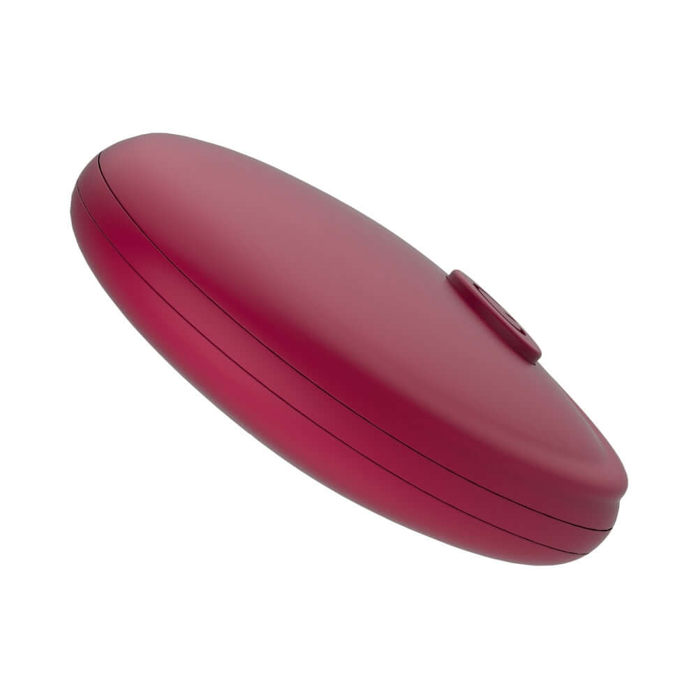 SVibe Snail GIZI Duo Couples Stimulator Burgundy shown at an angle, highlighting its sleek design and vibrant color.
