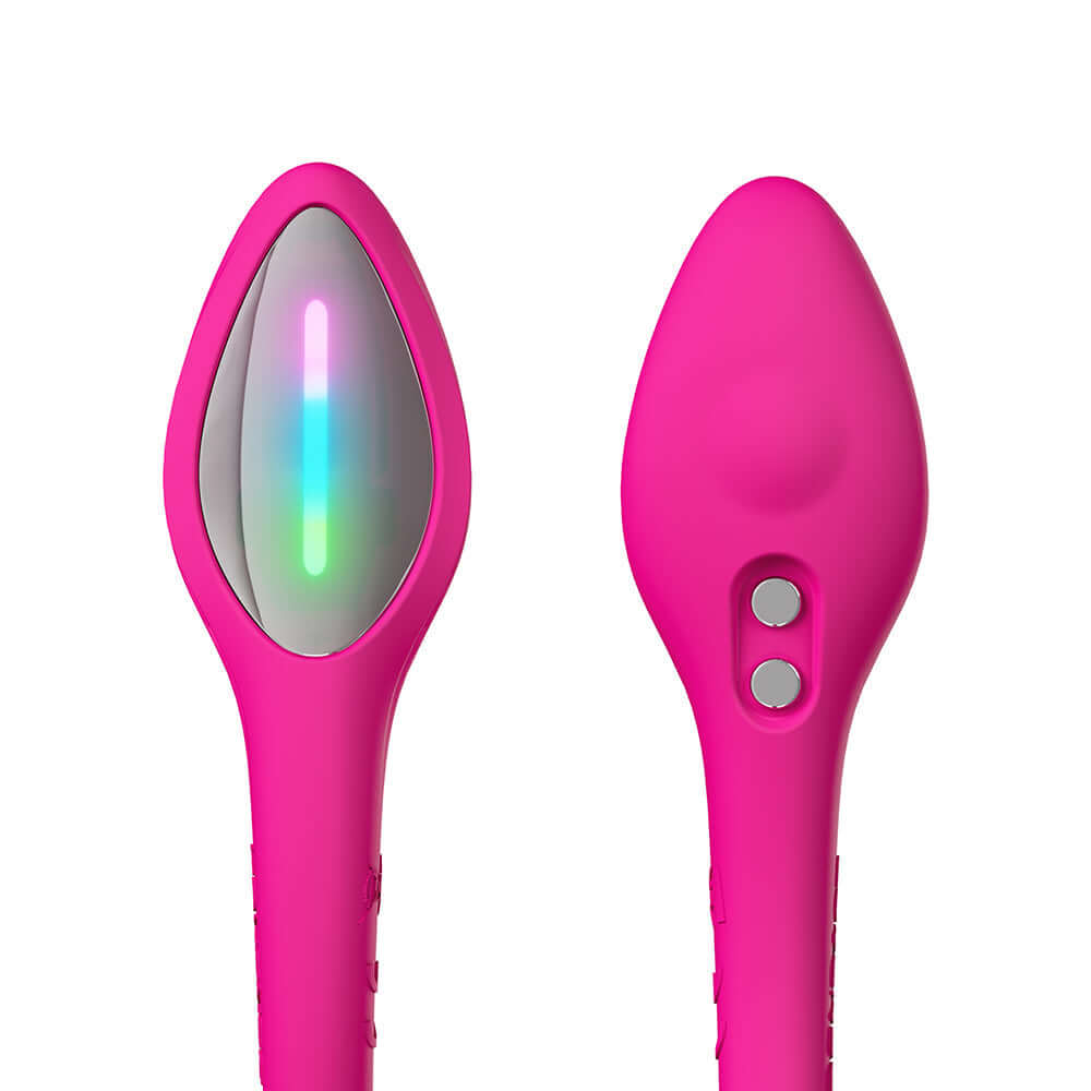Lovense Lush Mini G-spot Egg Vibrator in vibrant pink with multi-color control panel and buttons for personalized pleasure.