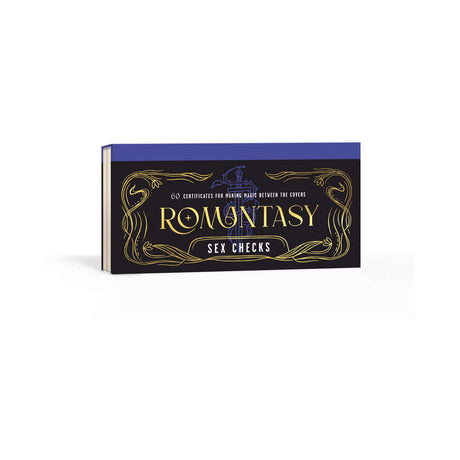 Romantasy Sex Checks 60 Certificates for Making Magic showcased on a decorative box.