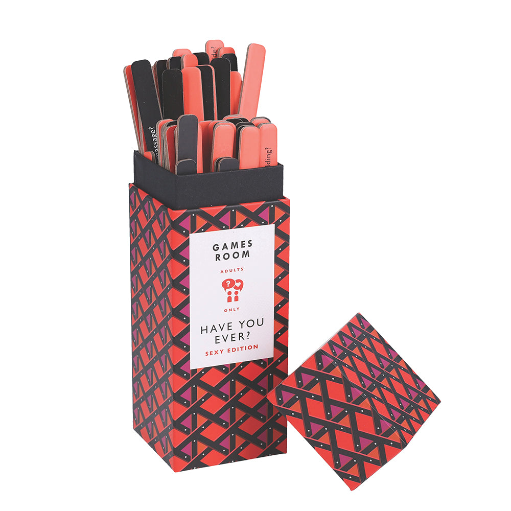 Have You Ever Sexy Edition adult conversation game in a colorful box with prompts and sticks.