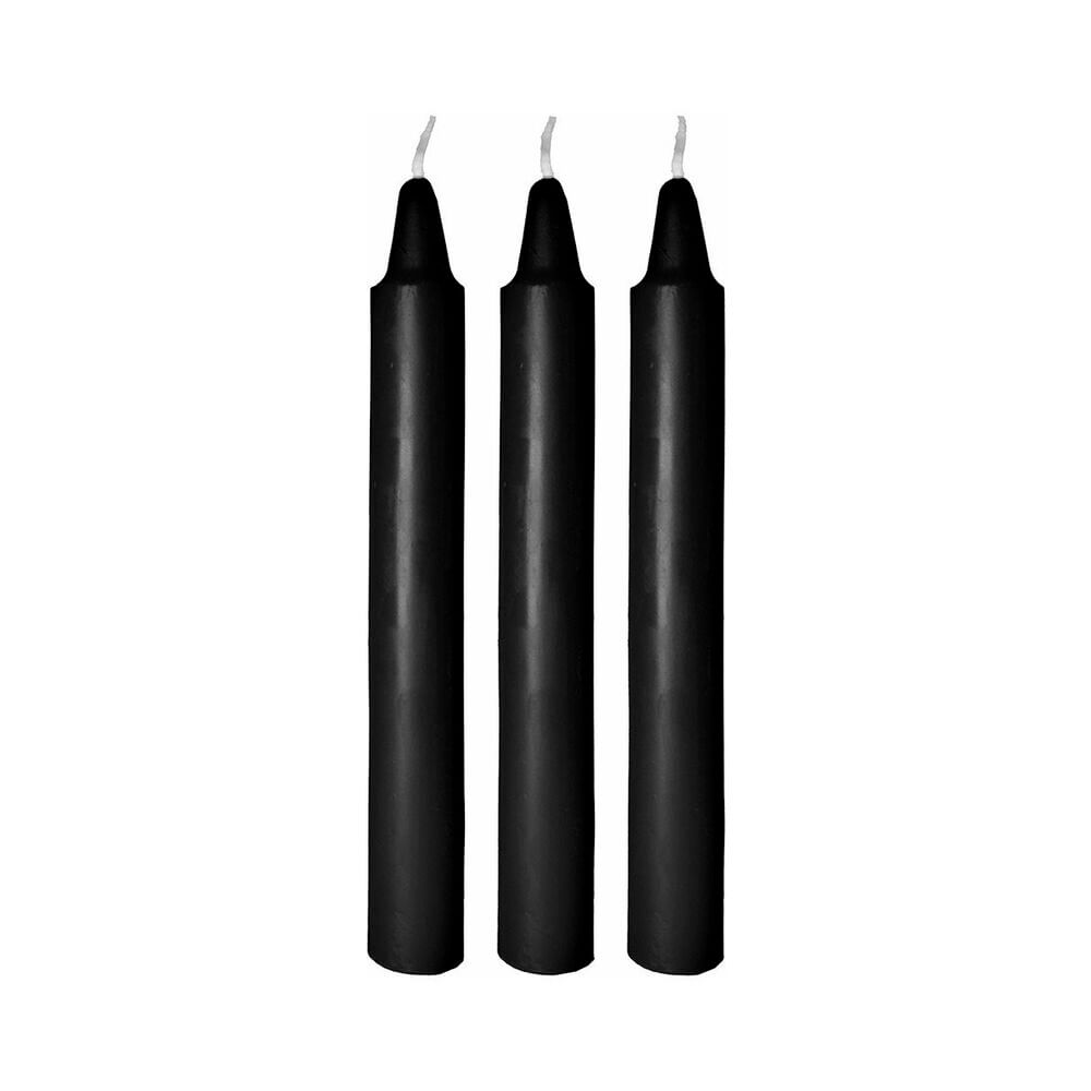 Me You Us Drip Candles 3 Pack Black - set of three black drip candles for BDSM wax play.
