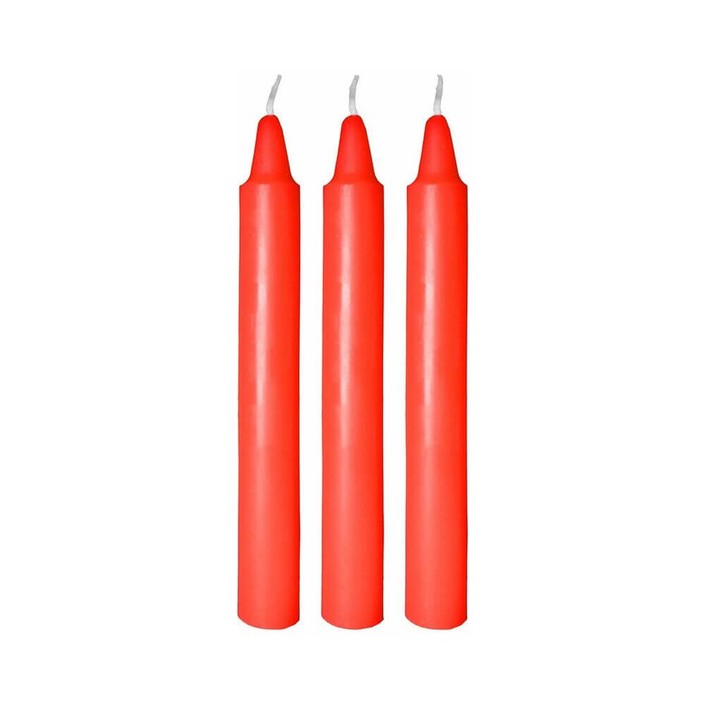 Me You Us Drip Candles 3 Pack Red featuring three vibrant red candles for wax play.