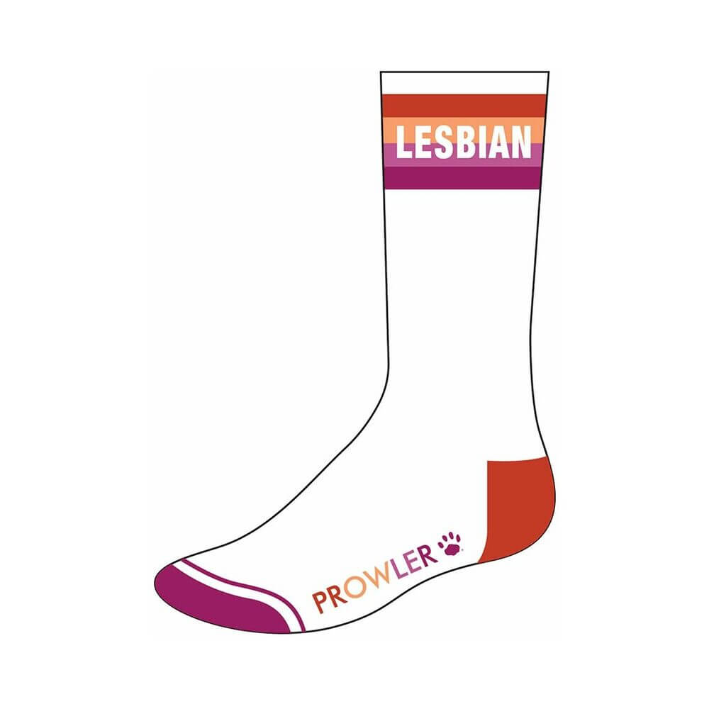 Prowler Lesbian Socks featuring bold colors and design, perfect for showing pride and comfort.