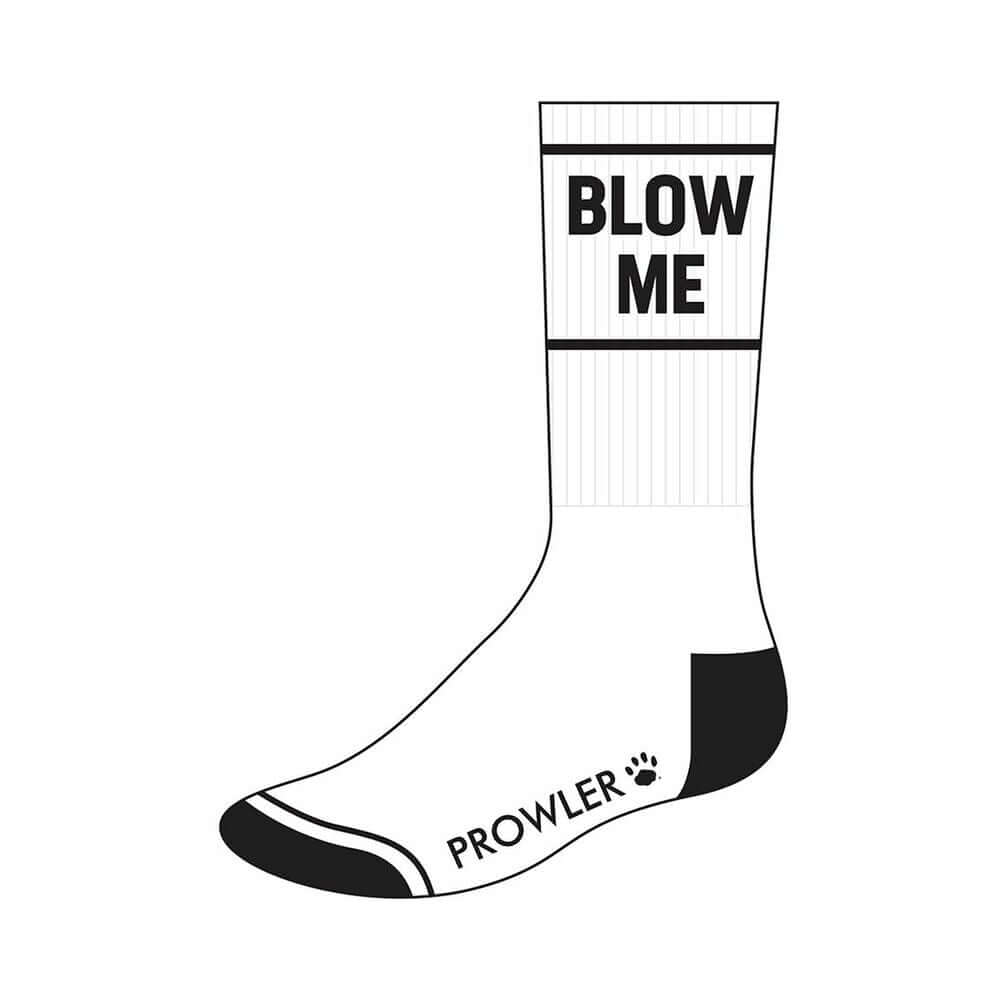 Prowler RED Blow Me Socks featuring bold text design and comfortable fit.