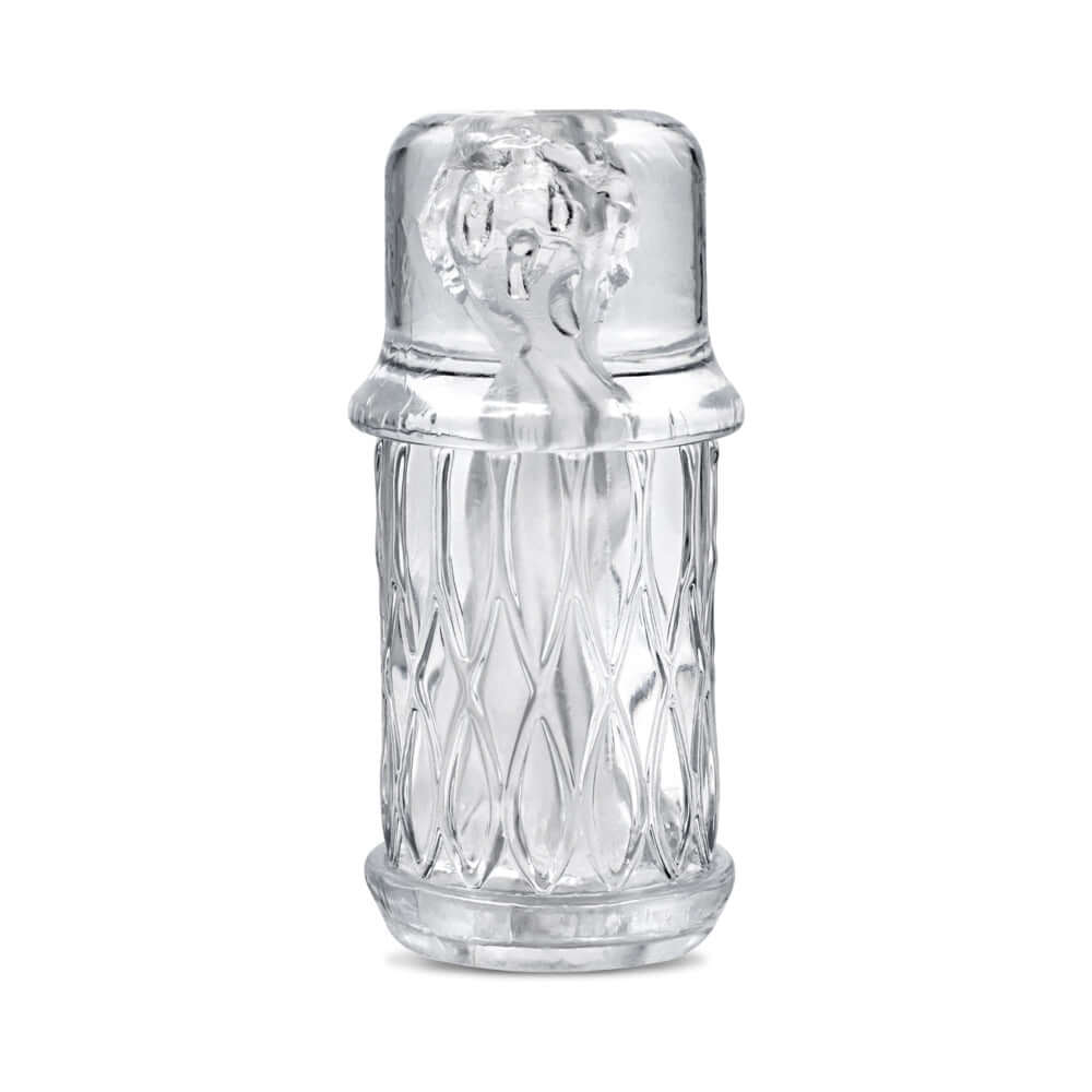 The Handy Dream Collection Lotus Sleeve, a clear, textured stroker designed for realistic sensations.
