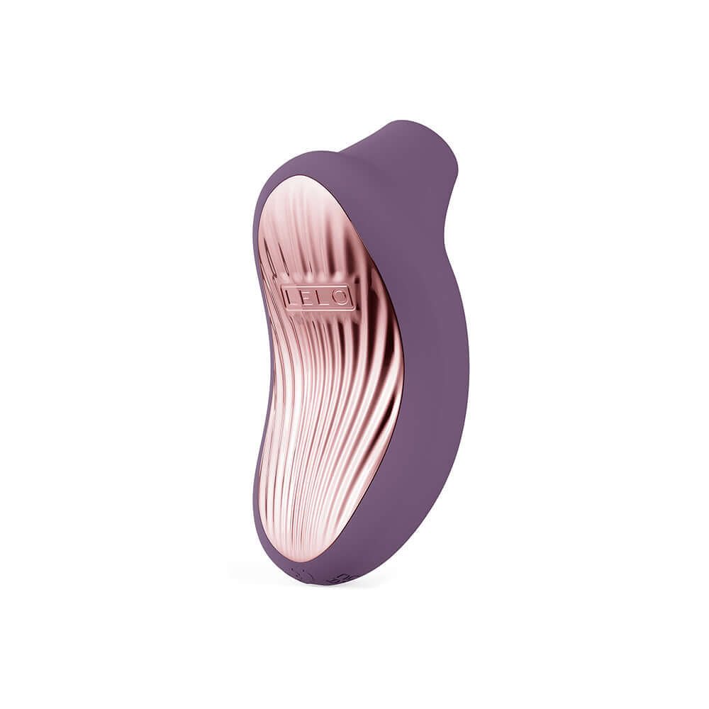 LELO SONA 3 Cruise Clitoral Stimulator Plum in purple and gold design, featuring a sleek ergonomic shape for pleasure.