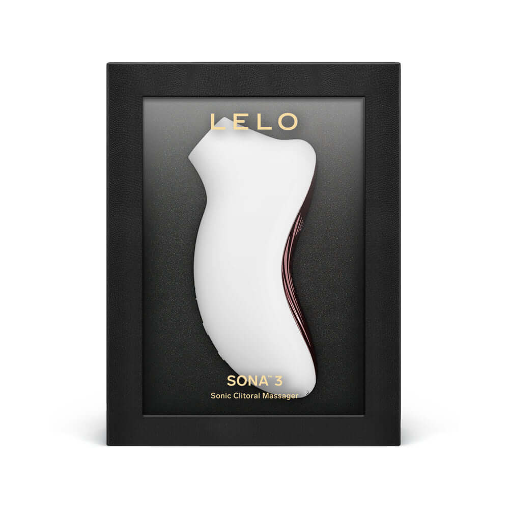LELO SONA 3 Sonic Clitoral Massager Cream displayed in elegant packaging for enhanced pleasure experience.
