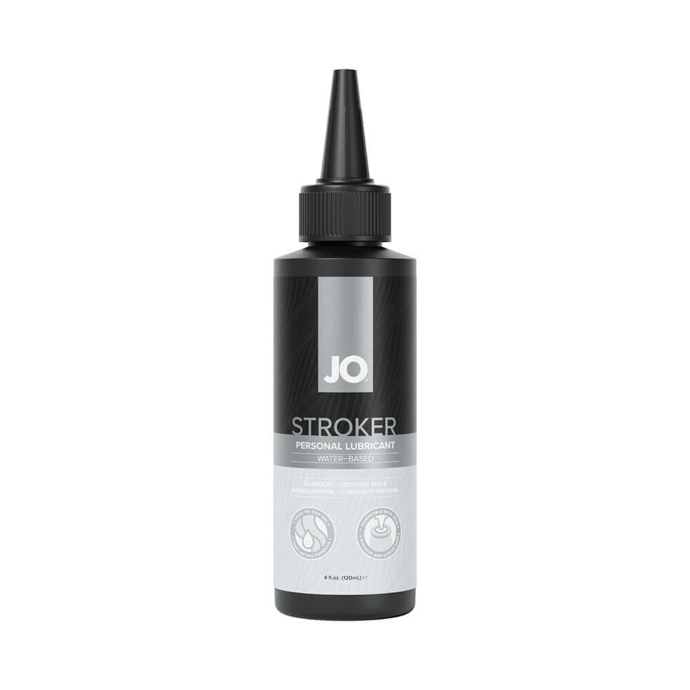 JO Stroker Lubricant 4 Oz, premium water-based lubricant for strokers and toys, 4 oz bottle.