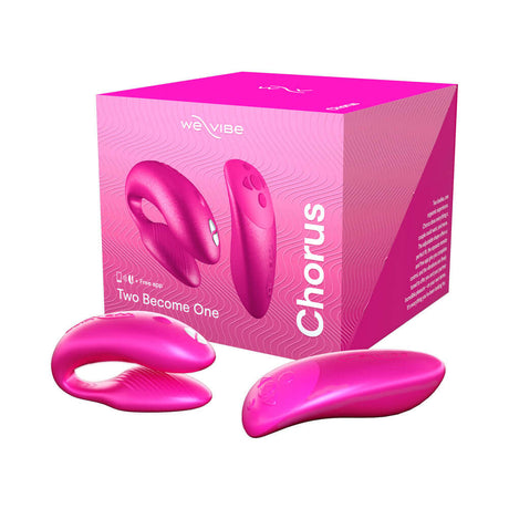 We-Vibe Chorus Couples Vibrator Cosmic Pink packaging and product display on a white background.