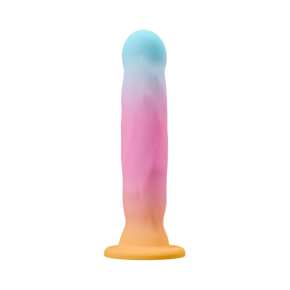 Avant Golden Dawn Artisan Dildo in vibrant pastel colors for G-spot and P-spot stimulation.