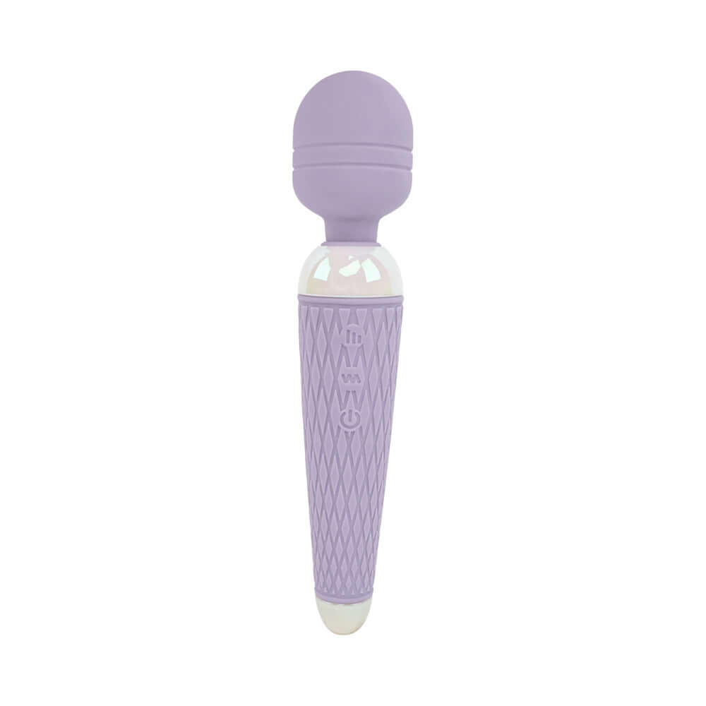 Adam and Eve Flexi Lexi Flexible Slender Wand Massager in lavender with flexible head and slim silicone handle.