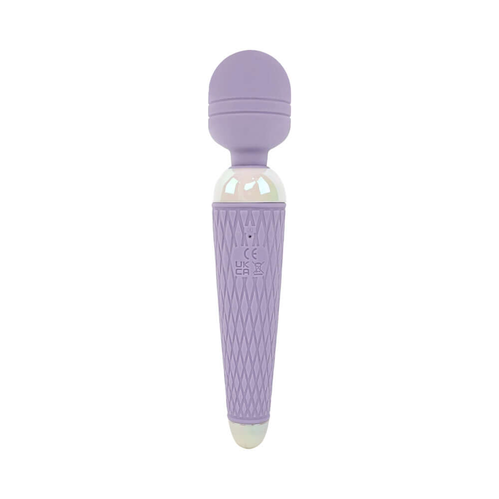 Adam and Eve Flexi Lexi Flexible Slender Wand Massager in shimmering lavender color with a flexible head.