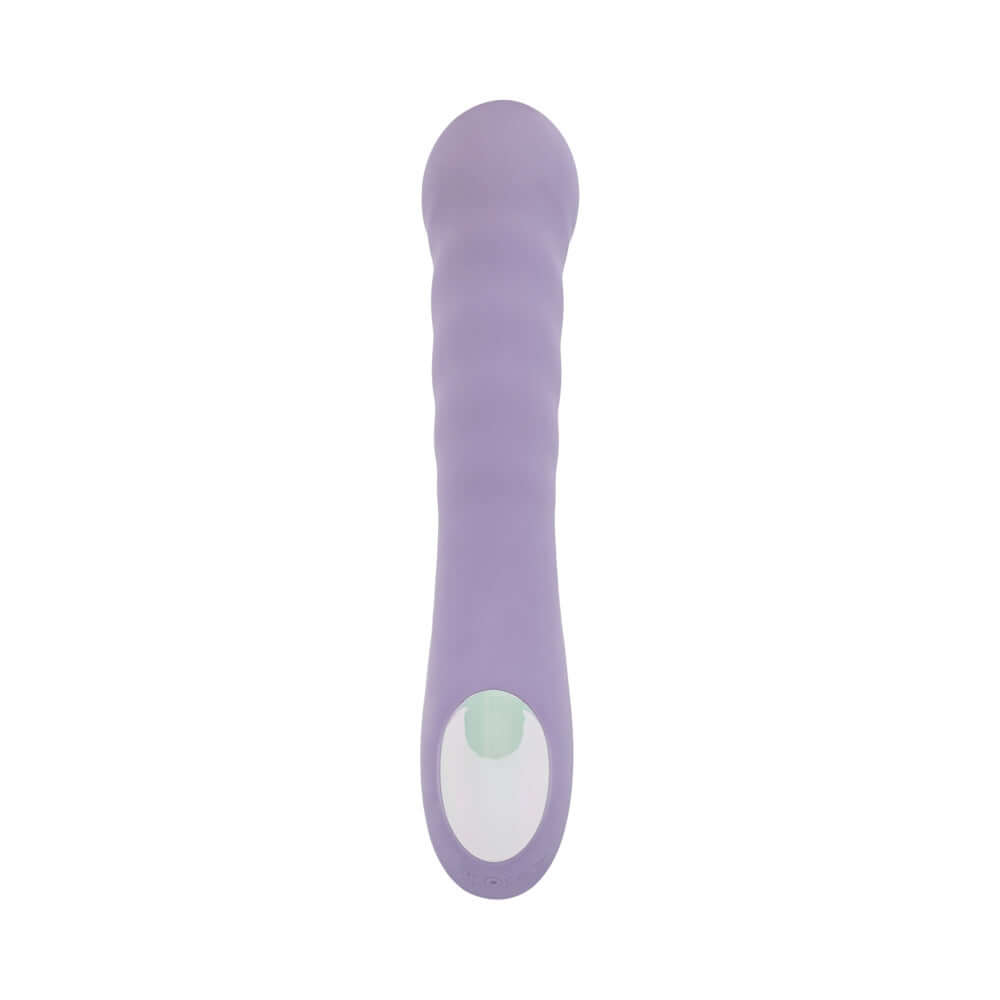 Adam and Eve Violet Vixen G-Spot Rabbit Vibe in soft purple color with ridged shaft for G-spot stimulation.