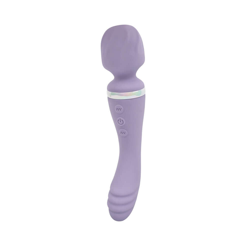 Adam and Eve Wand and Done Dual End Vibrating Wand in soft purple silicone for versatile pleasure