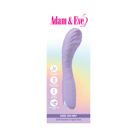 Adam and Eve Gee Oh My Soft Flexible G-spot Vibe with 10 vibration patterns and 4 intensity settings.