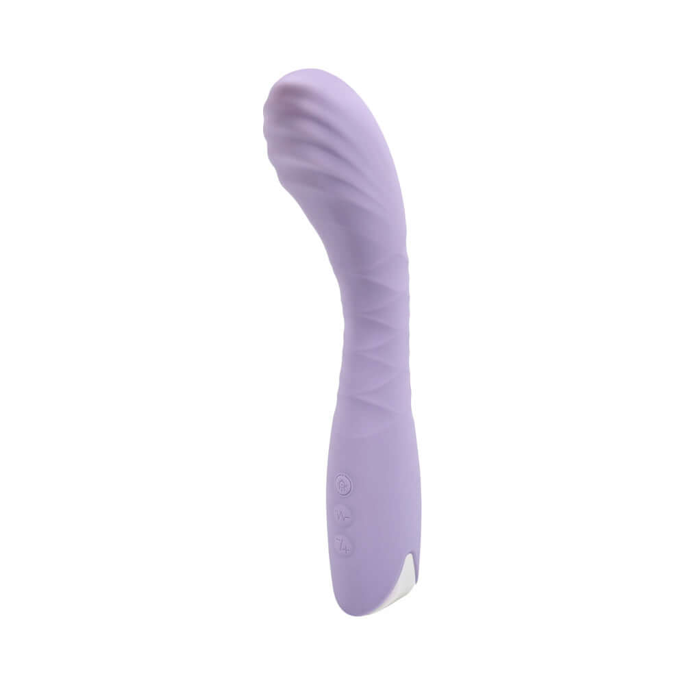 Adam and Eve Gee Oh My Soft Flexible G-spot Vibe in purple, crafted from soft silicone for pleasurable G-spot stimulation.