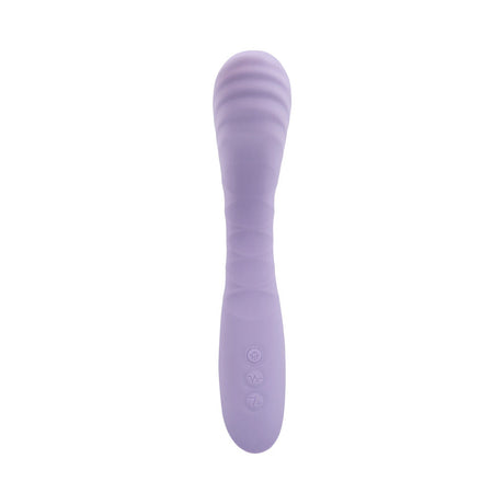 Adam and Eve Gee Oh My Soft Flexible G-spot Vibe in soft purple silicone with ribbed design.