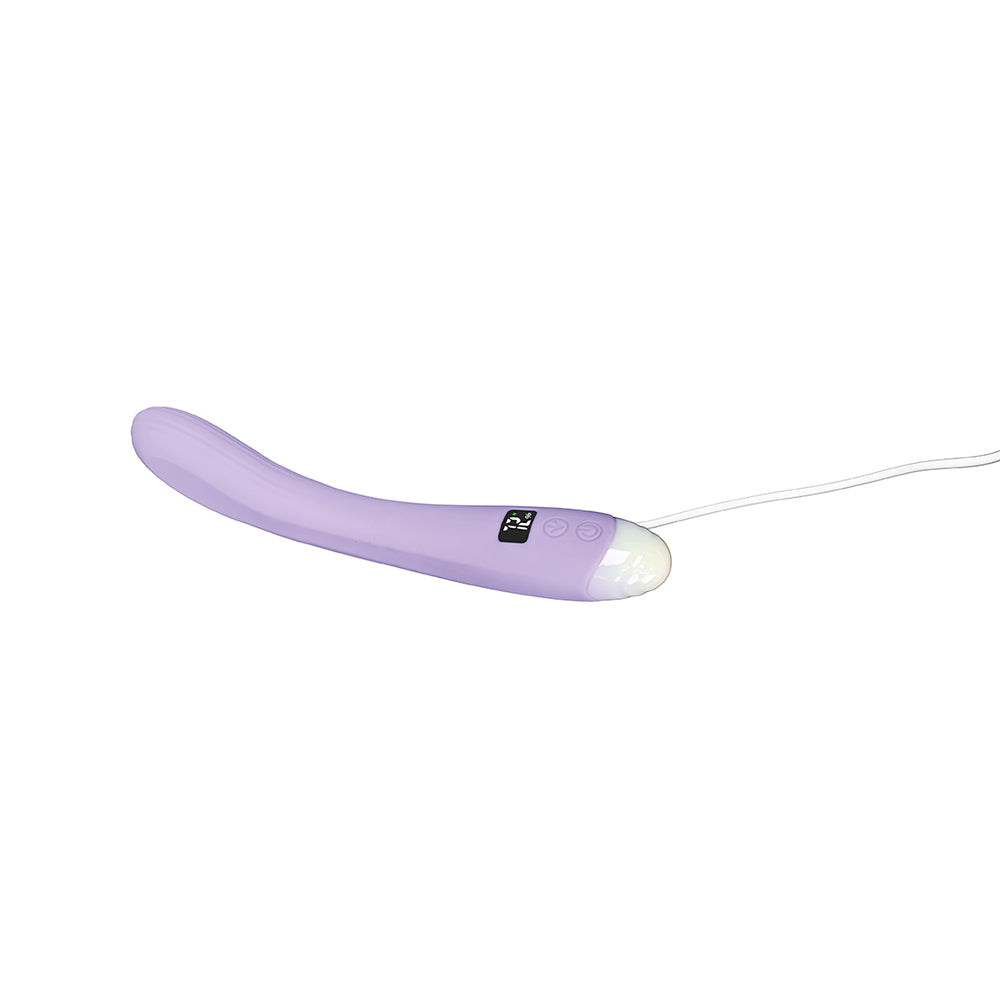 Adam and Eve Finger Wag LED Oscillating G-spot Vibrator in soft purple silicone design.