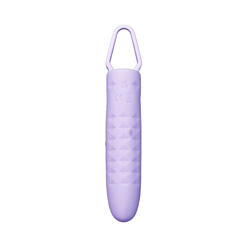Adam and Eve Finger Waves LED Bullet Vibe in lavender silicone with textured design for enhanced pleasure.